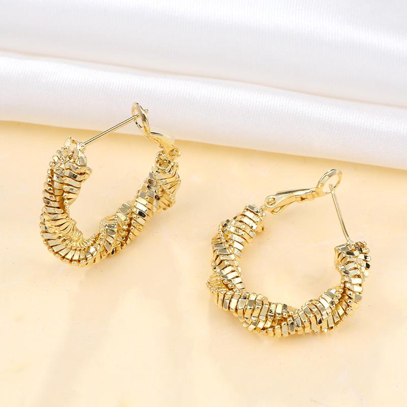 Huazi Style Zircon Stud Earrings for Women - Gold-Plated, Non-Fading Luxury Jewelry