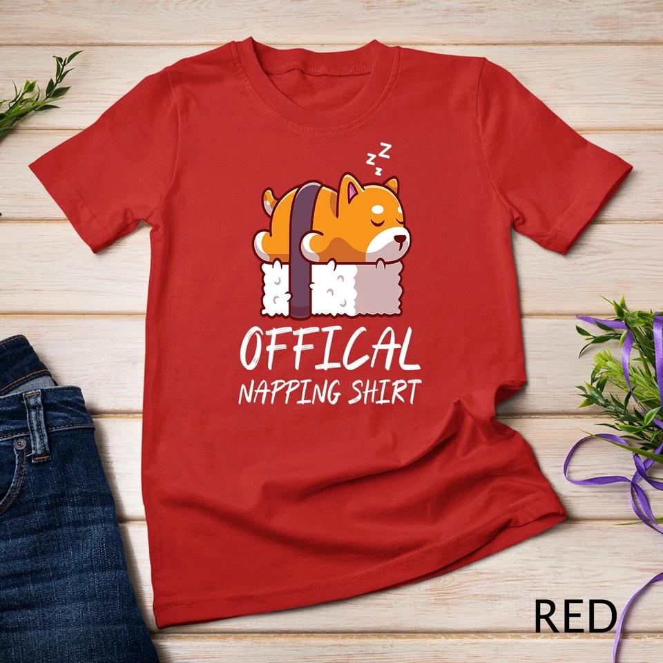 Cute sleeping shiba inu dog Official Napping Unisex T-shirt 8 S