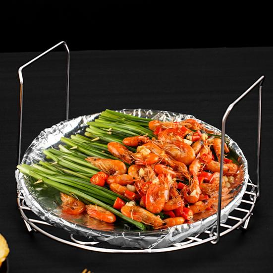 BBQ Rack Multifunctional Cooking Rack Stainless Steel BBQ Grill Polished Edges Cooking Rack Double Baking Tray