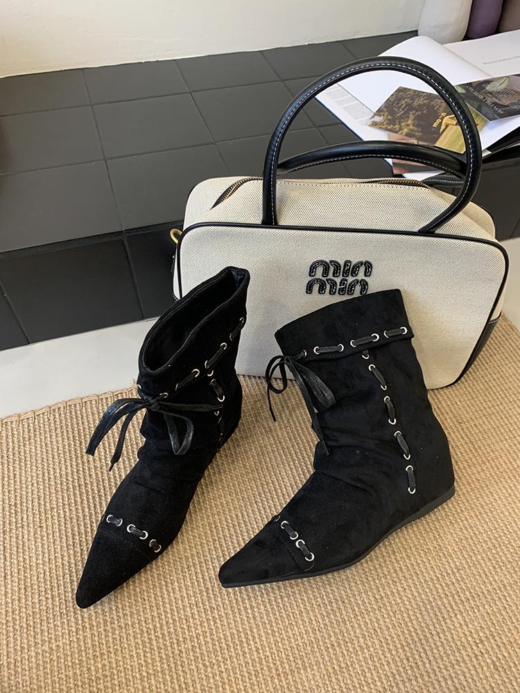 Winter New Boot Bohemia Ankle Boots Women  Tassels Faux Suede Boots Girl Clogs Cork Insole Long Botas Mujer Winter Outdoor Shoes