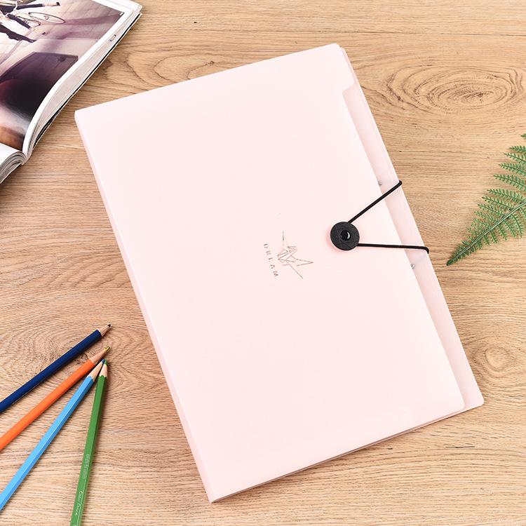 A4 Transparent Multi-Layer Accordion Document Folder with Buckle for Student Papers