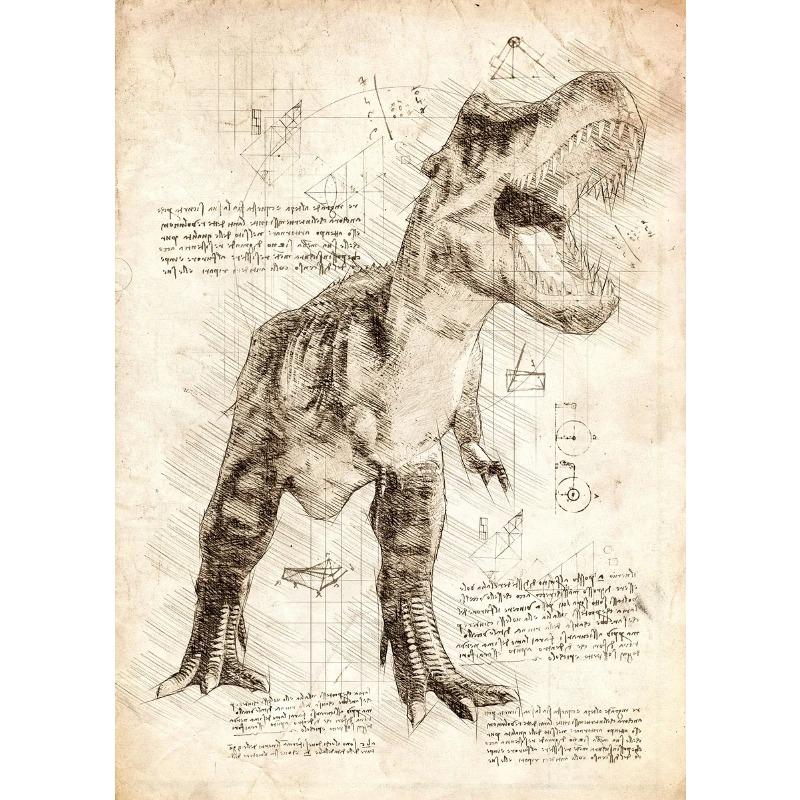 Classic Retro Mysterious Fossil Skeleton Dinosaur Art Poster Canvas Print Wall Art Pictures Living Room Bedroom Home Decoration