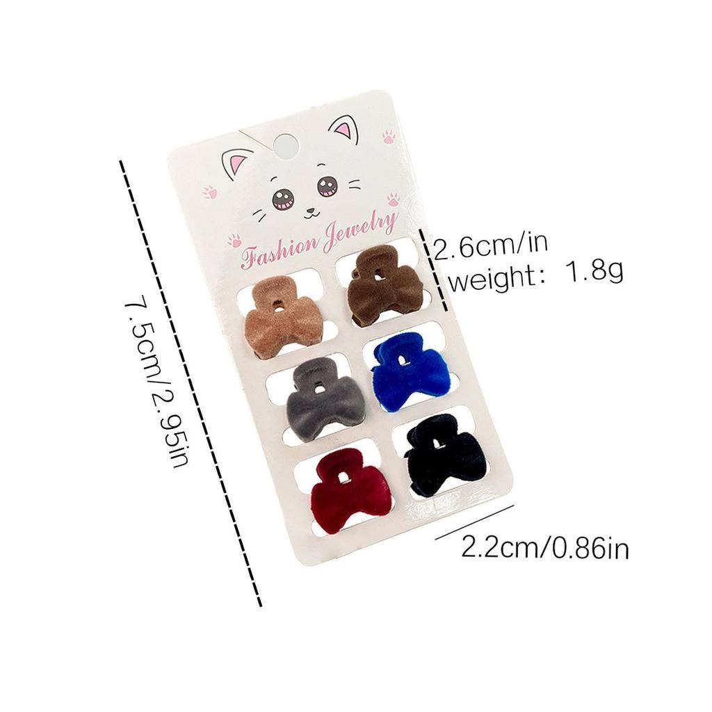 6-Piece Retro Flocked Mini Butterfly Hair Clips Set