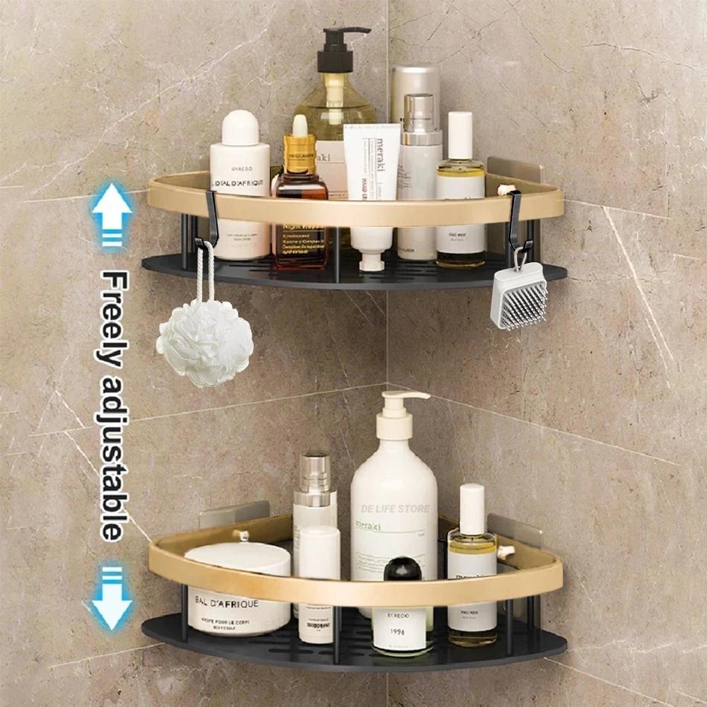 Organizer Angolare Per Doccia In Acciaio Inox SUS304 - Mensola A Parete, 2 Pezzi, Nichel, Antiruggine