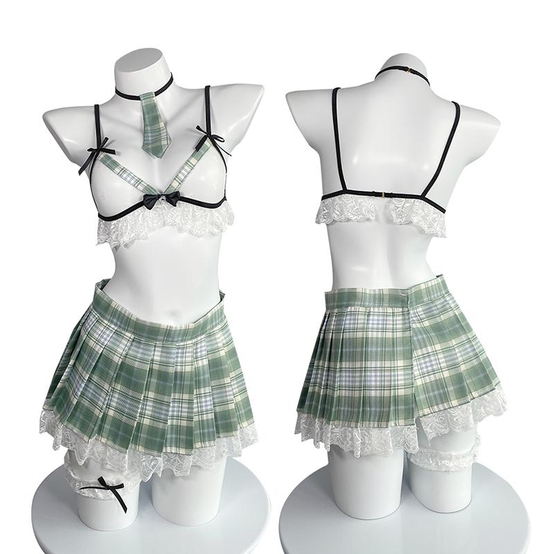 Sexy spodní prádlo Sexy krajka Perspective Studentská uniforma JK Sailor