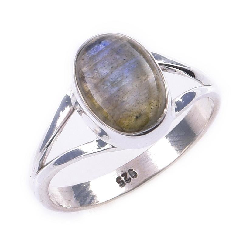 Natural Labradorite Gemstone Handmade 925 Solid Sterling Silver Ring Size 6 r1I21
