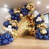 188pcs Navy Blue Balloons Garland White Silver Confetti Balloon Arch Kit Birthday Party Gender Reveal Wedding Decoration Globos