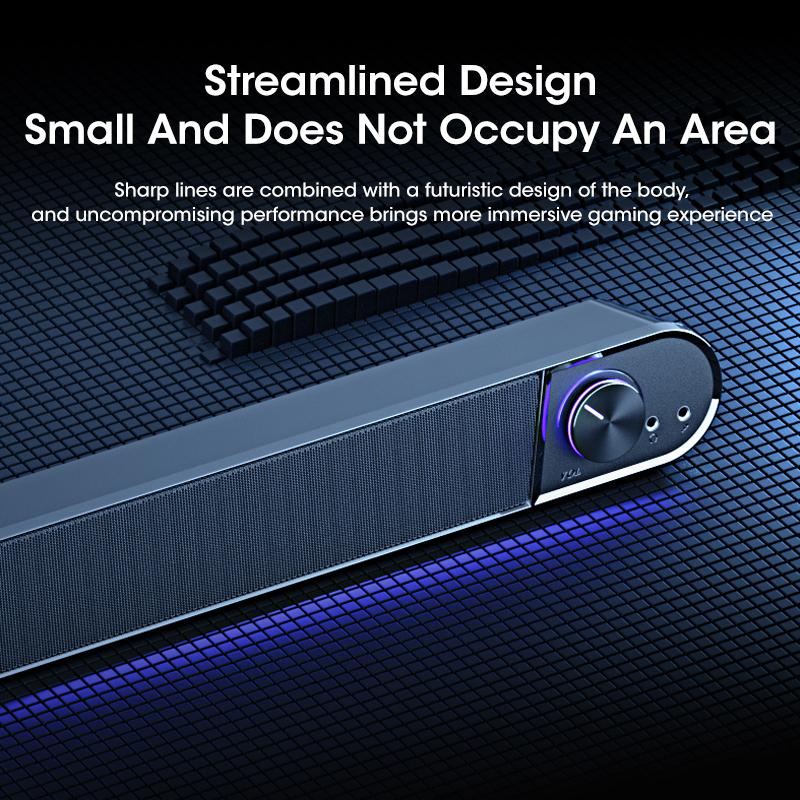 Niye 4D Computer Speakers Sound Box USB Wired High Quality Subwoofer Sound Bar for Tv PC Laptop Phone MP4 Reg Led Light