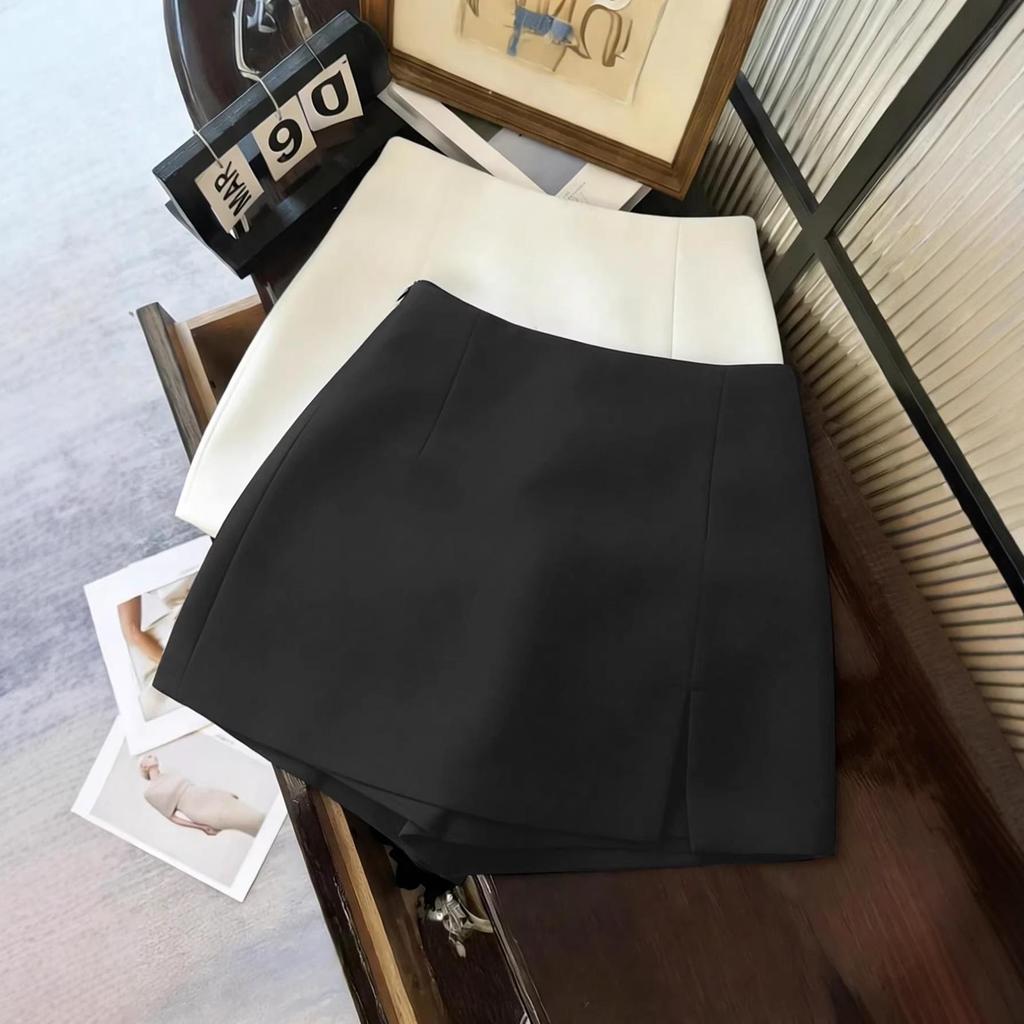 Korean Style High-Waisted A-Line Slimming Skirt with Anti-Exposure for Women