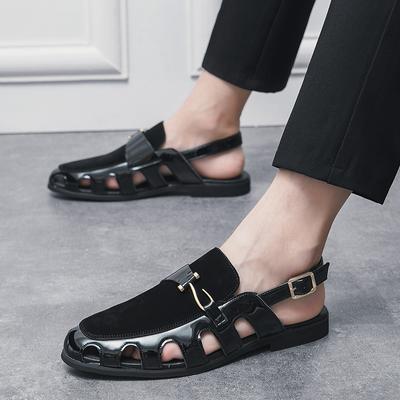 Moda Sapatos Masculinos Verão Casual Sandálias de Couro Sapatos Brogue Yuppie Estilo Britânico Sapatos de Negócios Sandálias Novo