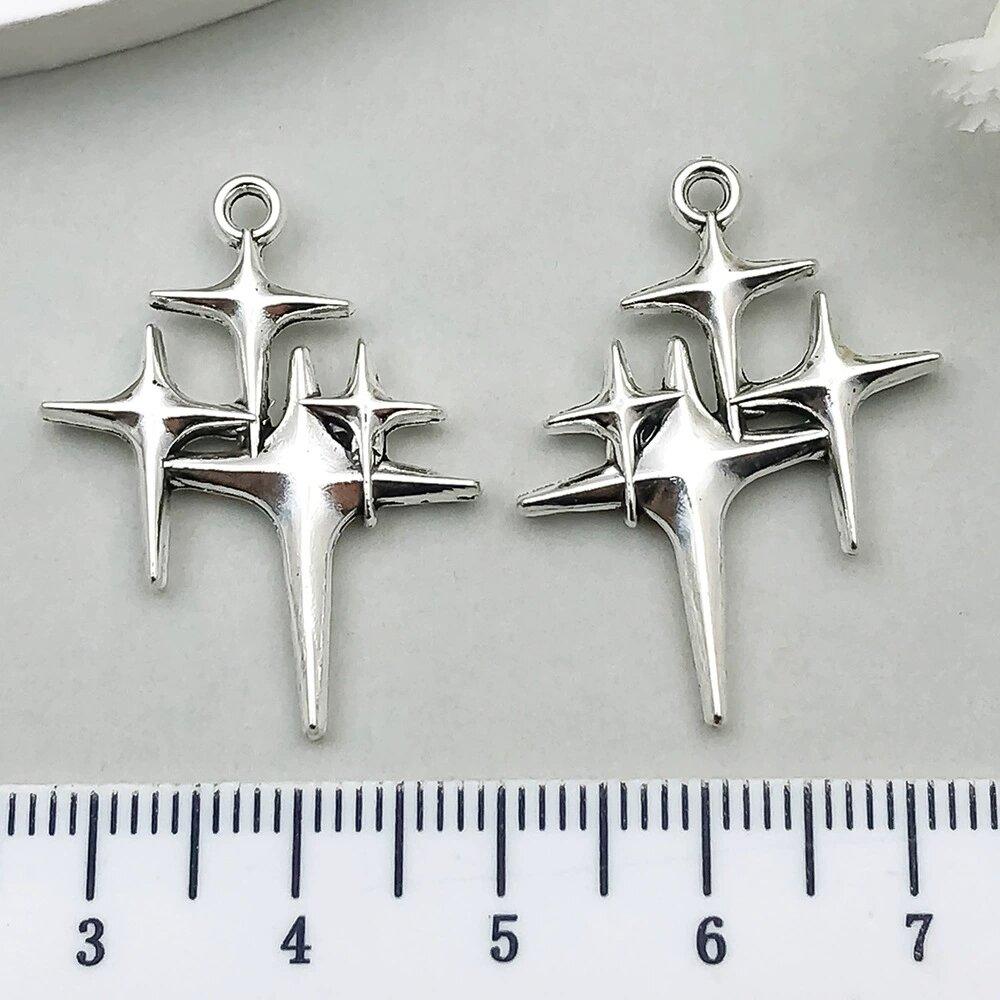 20pcs/Lot Mix Antique Silver Color Sun Moon Star Pendant Charms For Jewelry Making Supplies Witch Wicca Accessories DIY Bracelet