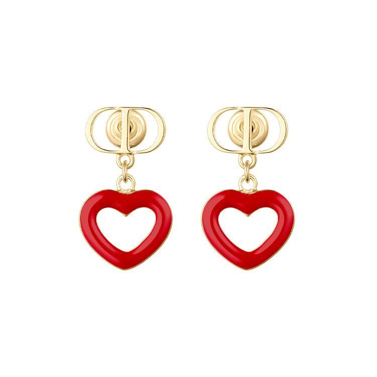 

Dior amour Earrings With Gold Finish Metal And Red Painted Decoration Red Heart Shape Women earrings E1678DMRLQ-D309 Red,F