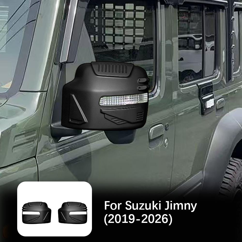 Seitenspiegelabdeckung für Suzuki Jimny 2019 2020 2021-2026 Rückspiegelkappe Zierleiste Exterieur Auto Zubehör Kohlefaser-Optik