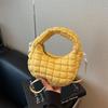 Cotton bag women's summer new fashion niche design messenger bag portable plaid dumpling bag