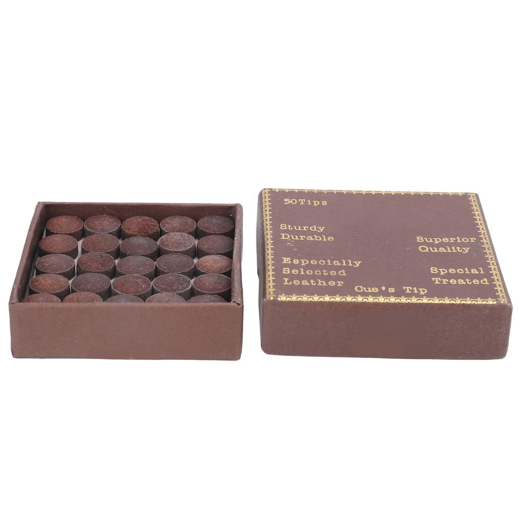 50 Stück/Box 10mm Queue-Spitzen Set Snooker Rote Leder Queue-Stick Spitzen für Pool Eight Ball