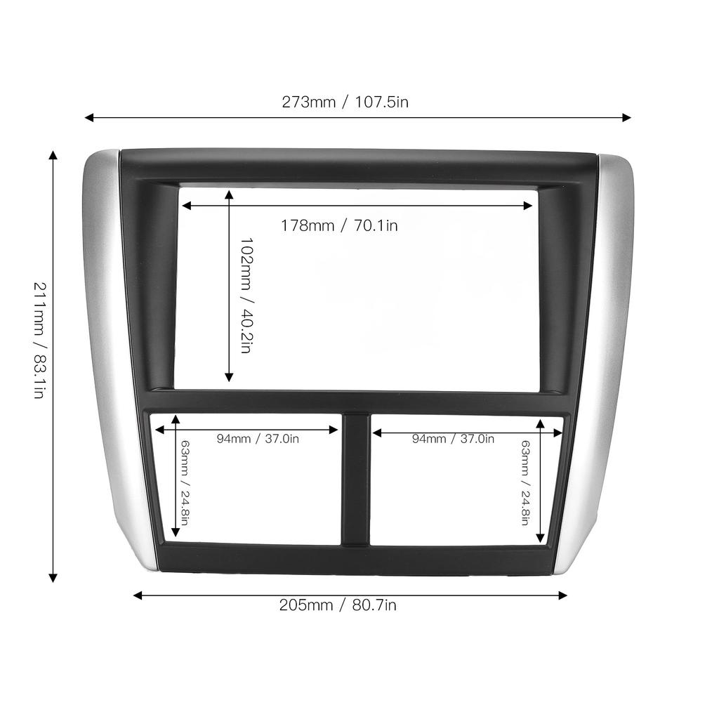 Navigationspanel-Rahmenersatz für Subaru Impreza 2007–2012 Doppel-DIN-Autoradio-Blende für Subaru Forester 2008–2012