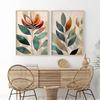 Mural Print Boho Abstract Leaf Cactus Plant Wall Art Canvas Painting Botanical Poster Picture Living Room Home Decor