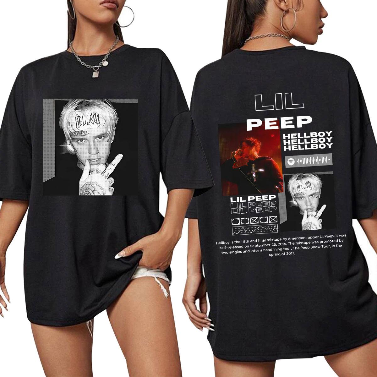 

Rapper Lil Peep TShirt Hellboy Crybaby Hip Hop Graphic T Shirt Unisexs Women Clothing Oversized Cotton Casual Tshirts Streetwear S