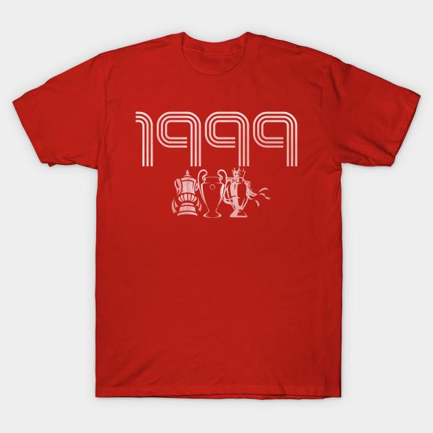 Men Black Print T-shirt Treble Winners 1999 No-Cut Transfer Paper Print Cotton Tshirt 3XL