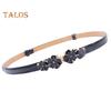 Women Thin Corset Flower Decor Waist Belt Faux Leather Slimming Body Waistband Decorative Skirt Belt Dress Shirt Decoration