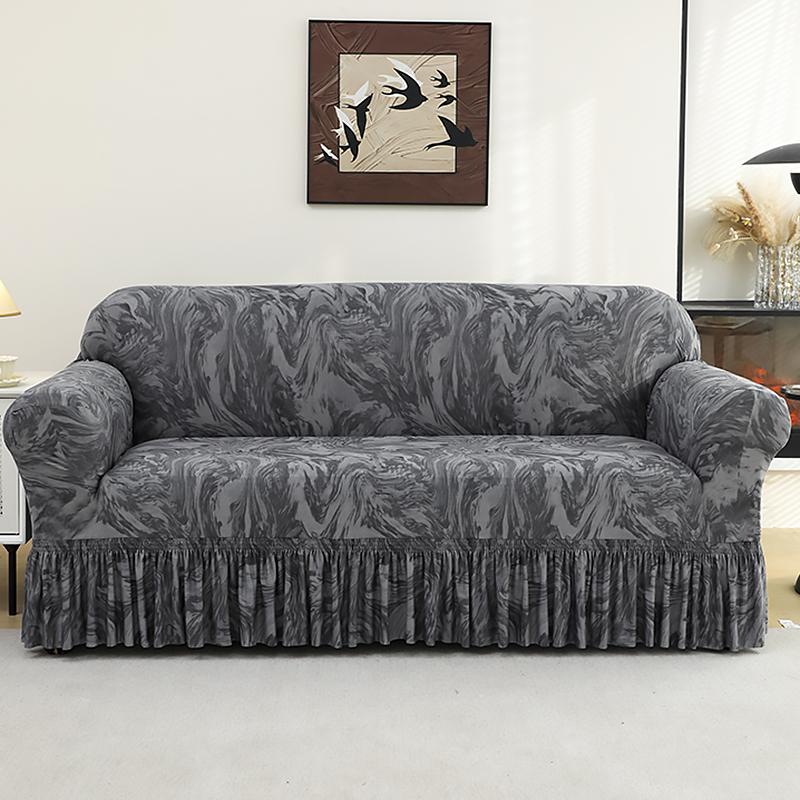 

Чехлы для диванов с оборками и принтом для гостиной, эластичные чехлы для диванов, чехлы для диванов, защитные чехлы для мебели, легко надеваются и моются 3-seater 190-230cm