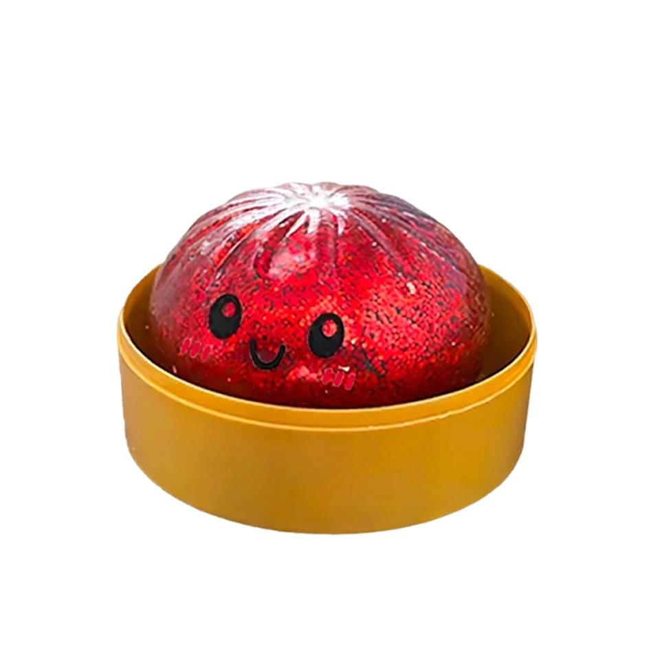 Dumpling Stress Balls Fidget Sensory Toy Simulation Food With Steamer Squeeze Dough Ball Stress Relief Hand Toy 1-5 Pcs