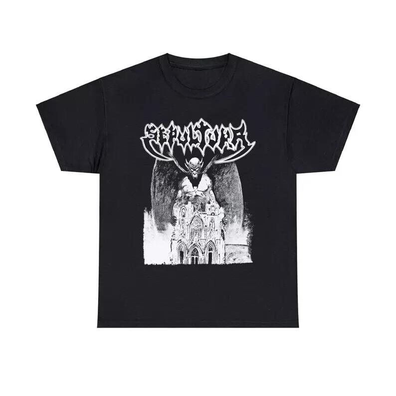 Sepultura Bestial Devestation T Shirt Thrash Death Metal Vintage Slayer Y2K Emo Unisex T-Shirt XXL