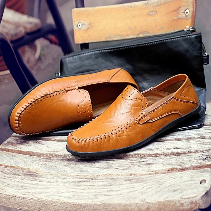 2019 Léto nové pánské ležérní boty módní řidičské pohodlné kožené zapatos de hombre pánské boty pánské mokasíny