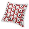 West Highland White Terrier Square Pillowcase Polyester Linen Velvet Printed Zip Decor Pillow Case Home Cushion Cover