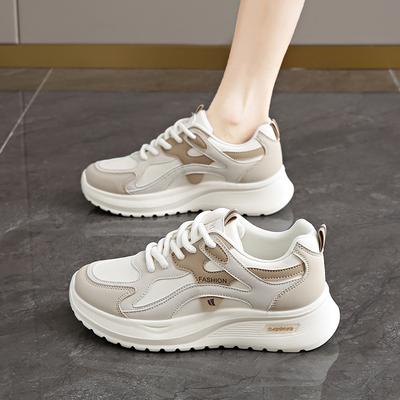 Fashion CRLAYDK Lightweight Chunky Sneakers for Women Lace Up Platform Walking Shoes Casual Running Ladies Sports Leather Tennis