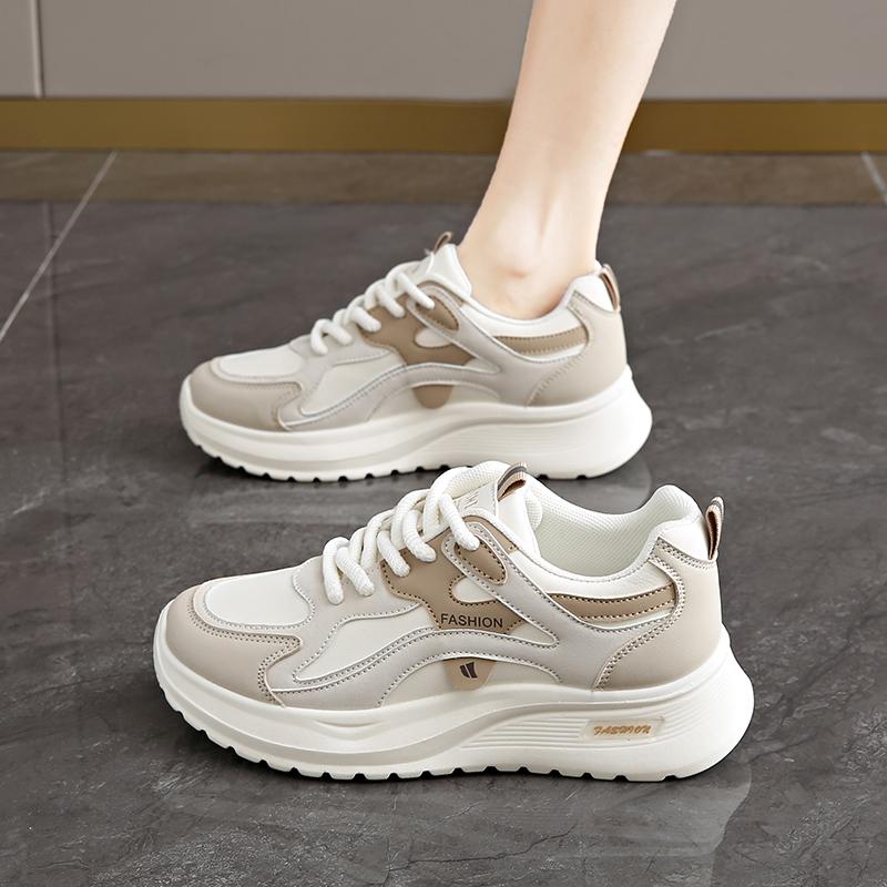 CRLAYDK Lightweight Chunky Sneakers for Women Lace Up Platform Walking Shoes Casual Running Ladies Sports Leather Tennis