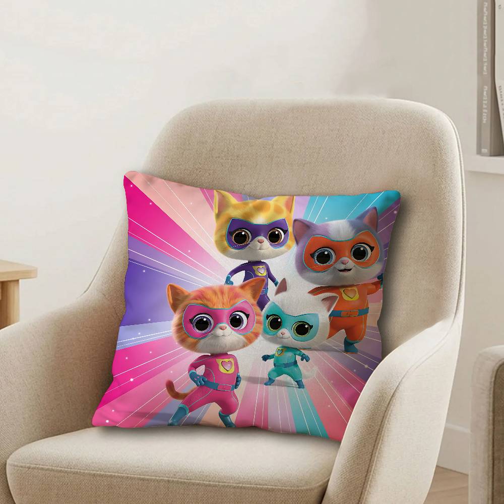 Junior Super Kitties Personalized Pillow Dust Cover Bedroom Kids Party Decoration Pillowcase Birthday Children Gift