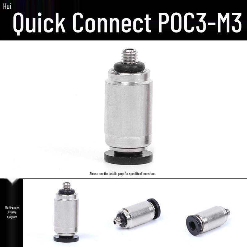 Pneumatischer Mini-Luftschlauch Schnellkupplungs-Winkelstück für M3/M5/M6 Gewinde, 3/4/6mm Schläuche
