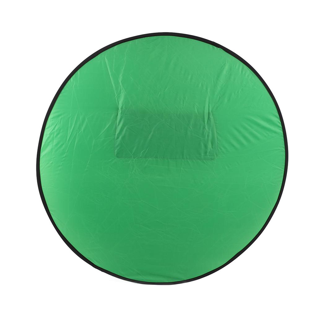 142cm Round Green Backdrop Double Sided Collapsible Background Screen for Live Streaming Video Conference