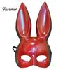 Rabbit Mask for Halloween Bunny Mask, Cosplay Face with Long Creepy Parties Ears, Lightweight Plastic Cushion Masquerade Party Costume Comfortable