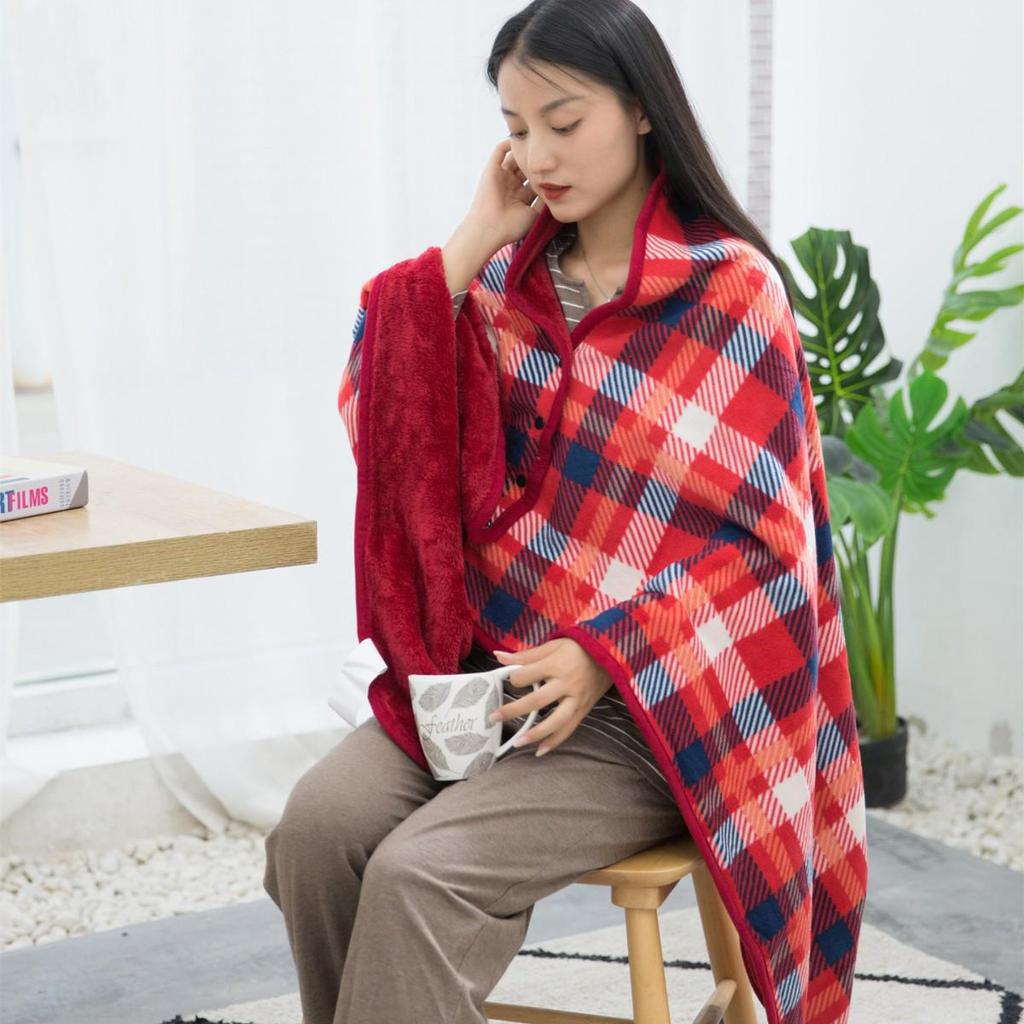 "Class A Soft Flannel Office Shawl Blanket - Thick, Cozy, Multifunctional for Autumn & Winter"