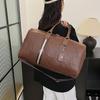 Men and Women's Fashionable Simple Business Trip Large Capacity Hand Luggage Bag PU Model Plus Patch Design Travel Bag