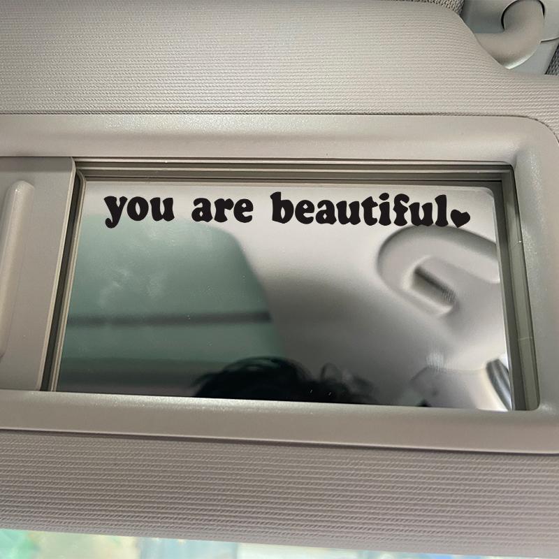 Car interior stickers, text stickers, you look beautiful, interior decoration, rearview mirrors, fashion stickers, creative PVC