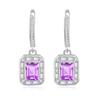 Natural Crystal Square Ear Buckle S925 Sterling Silver Premium Earrings Women Fine Jewelry Gift