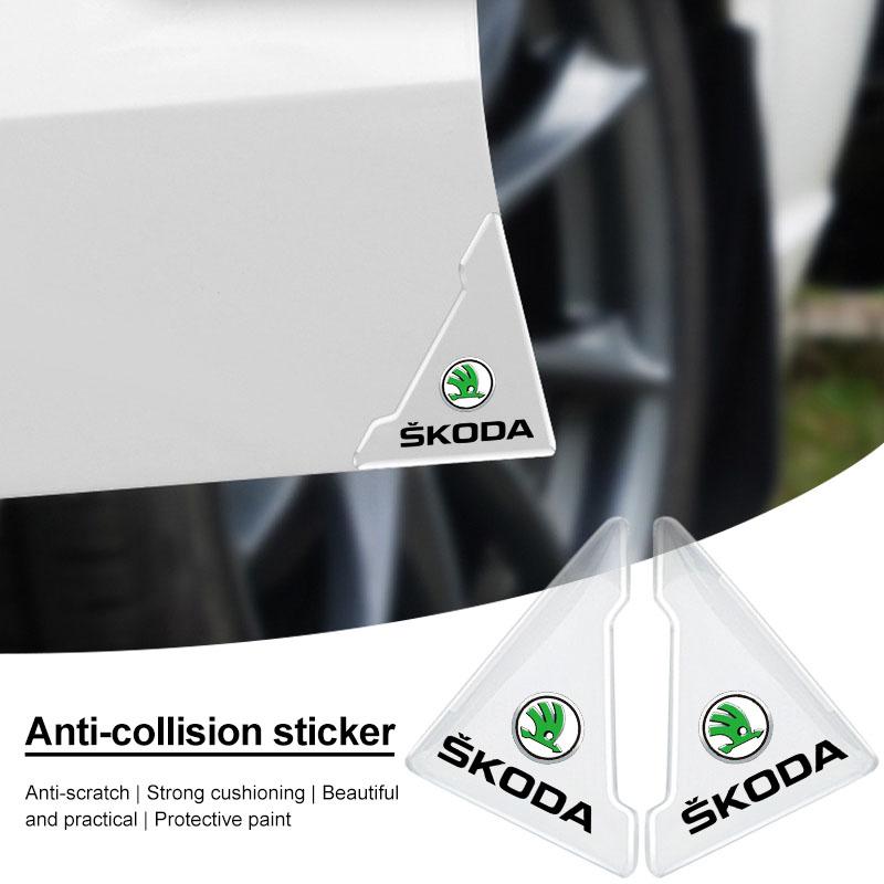 2Pc Car Door Corner Cover Anti-Scratch Protection Sticker Styling for Skoda SCALA Superb Octavia 2 3 A4 A5 Fabia Kamiq Kapoq Kodiaq Rapid