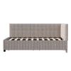 Upholstered Bed Sofa Bed 90*200 Multifunctional Bed with 2 Large Storage Drawers and Slatted Frame Skin-friendly Velvet Fabric Grey