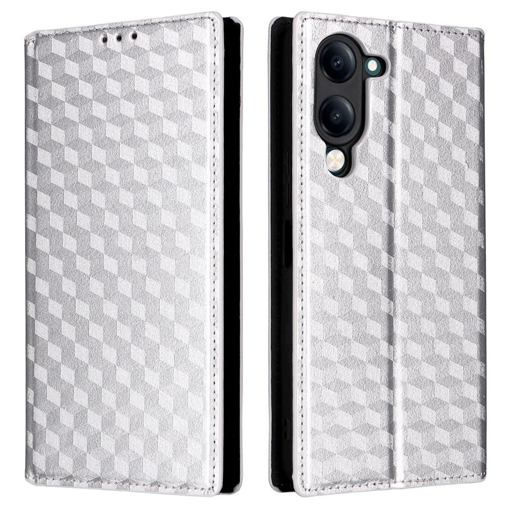 For vivo Y04 4G/Y29s 5G Case Wallet Rhombus Imprinted Leather Phone Cover