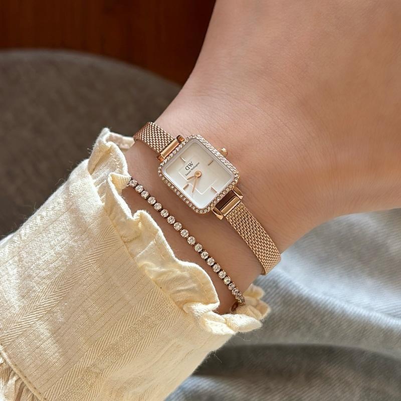 DANIEL WELLINGTON Watch Quartz Movement Stainless Steel Strap 15mm*22mm White Dial Women's Watch Watch Women's Exquisite Retro Simplicity DW00100731