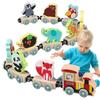 Transportation Train Wooden Toy Educational Wooden Magnetic Train Magnetic Train Toys  For Toddlers