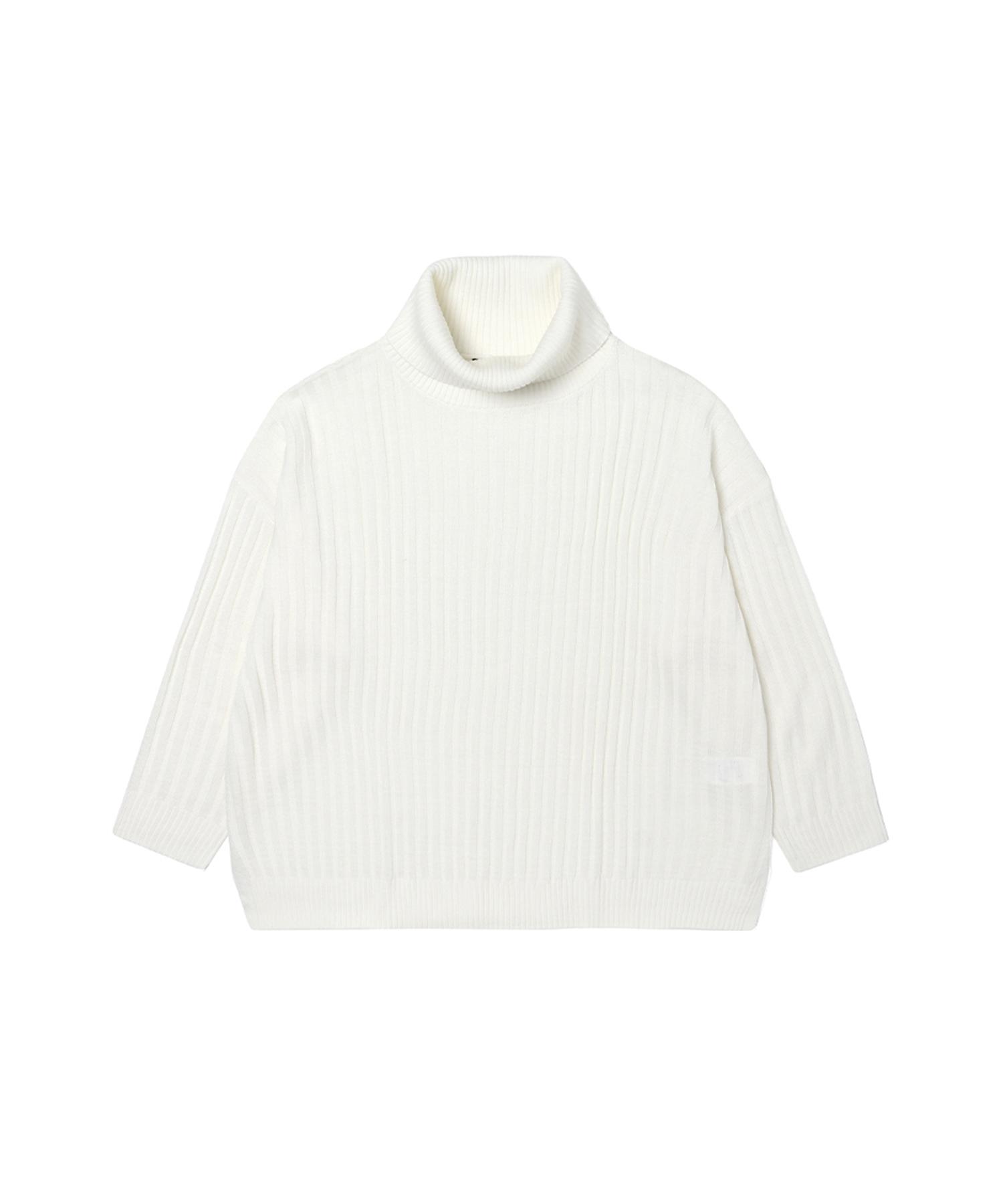 Adhoc Women S Ribbed Turtleneck Sweater (White) White/Fff