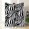 Zebra Stripe Pattern Flannel Blanket for Bedroom, Living Room, Sofa, and Nap Sofas