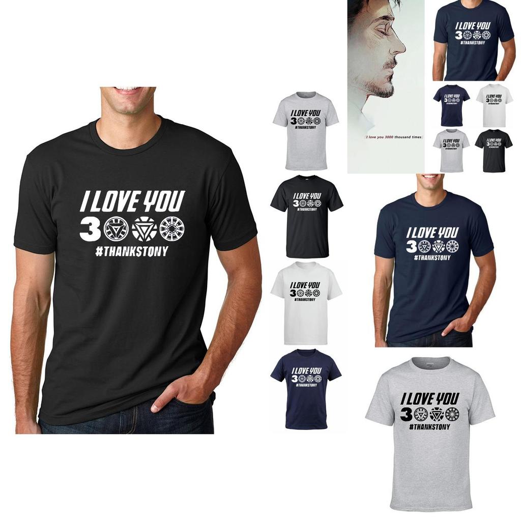 Klassisches Avengers Endgame Iron Man Tony Stark T-Shirt „Ich liebe dich 3000“-Design