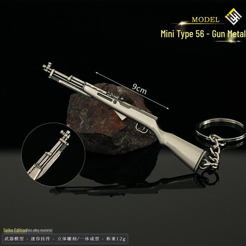 PUBG Chicken Dinner Mini Legierung Schlüsselanhänger: RPG, Raketenwerfer, Desert Eagle, Revolver, SVD, Beretta Waffenanhänger.