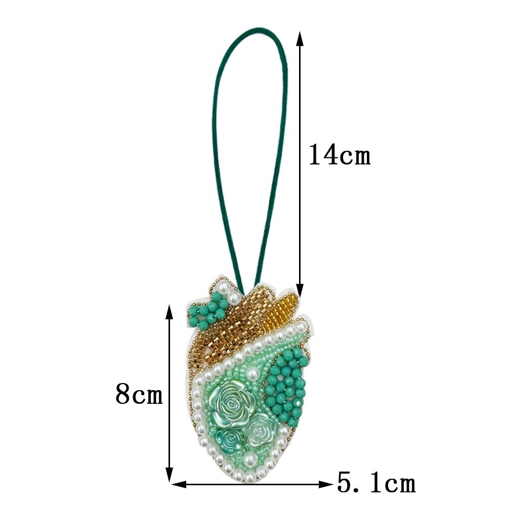 Handmade Rabbit Flower Heart Beaded Patch Key Chain Bag Charming Pendant Hang Lanyard Decoration Diy Clothing Applique Patches
