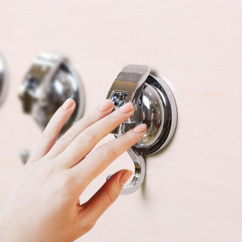 Wiederverwendbarer Einfach zu Installierender Runder Starker Vakuum-Kunststoffhalter Saugknopf Nahtloser Haken Hängend Abnehmbar Badezimmer